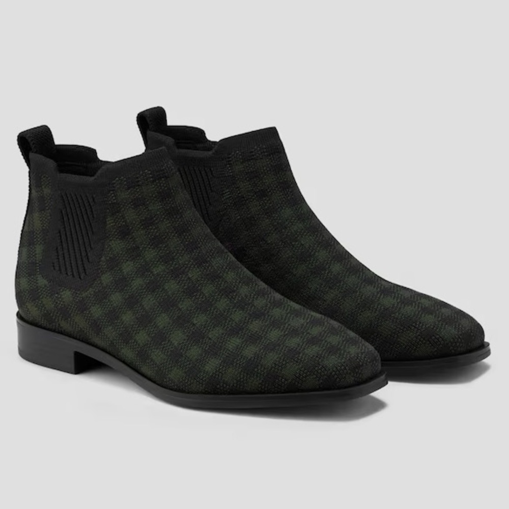 VIVAIA Square-Toe Water-Repellent Ankle Boots (Ryan Pro) Olive plaid shoes